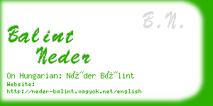 balint neder business card